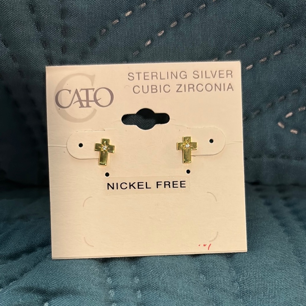 Cato Gold Cross Earrings